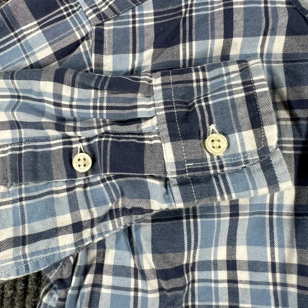 Ralph Lauren Shirt Boys Small Blue Plaid Long Sleeve Button Down Casual School